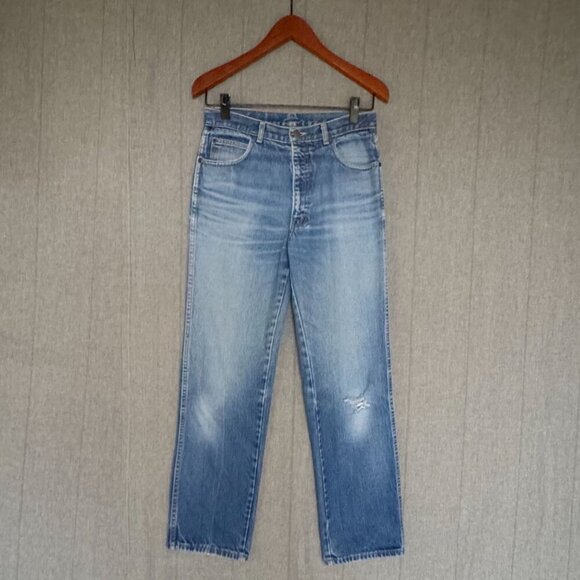 Calvin Klein Denim - Vintage 80s Calvin Klein Denim Distressed Right Knee Straight Leg Jeans Size 6